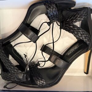 Chic Black Braided Heels made in Italy